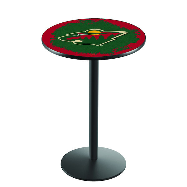 42" Blk Wrinkle Minnesota Wild Pub Table